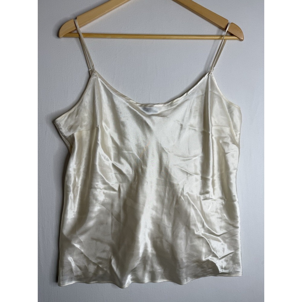 Talbots Women's Creamy Color Silk Blend Relaxed Elegant Cami Shirt Night Slip 14